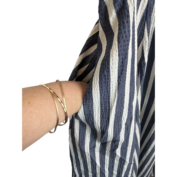 Kate Spade Seersucker Stripe Dress Blue White Sleeveless Fit & Flare Size 2 - Picture 5 of 9